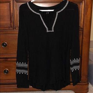 LOFT black long sleeve top